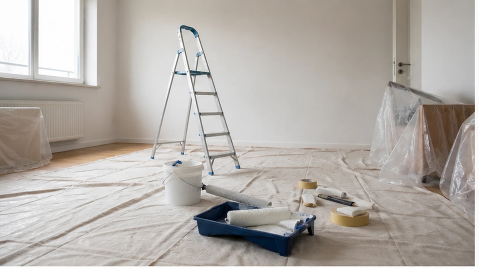 Imagen de apoyo sobre trabajos de pintura y preparación de superficies en Burgos